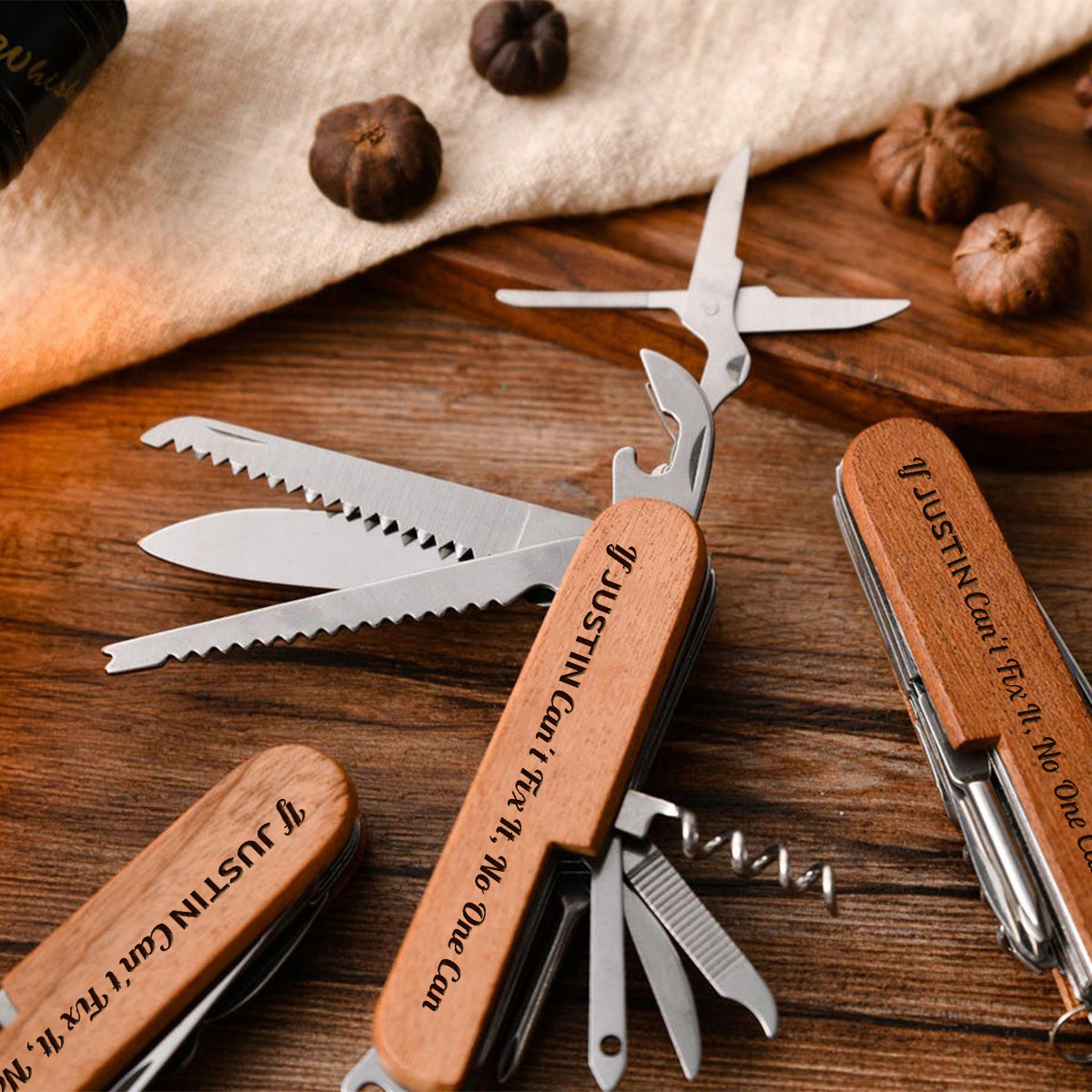 Das perfekte Geschenk für ihn – personalisiertes Mechaniker-Taschenmesser – 8-Funktionen-Multitool