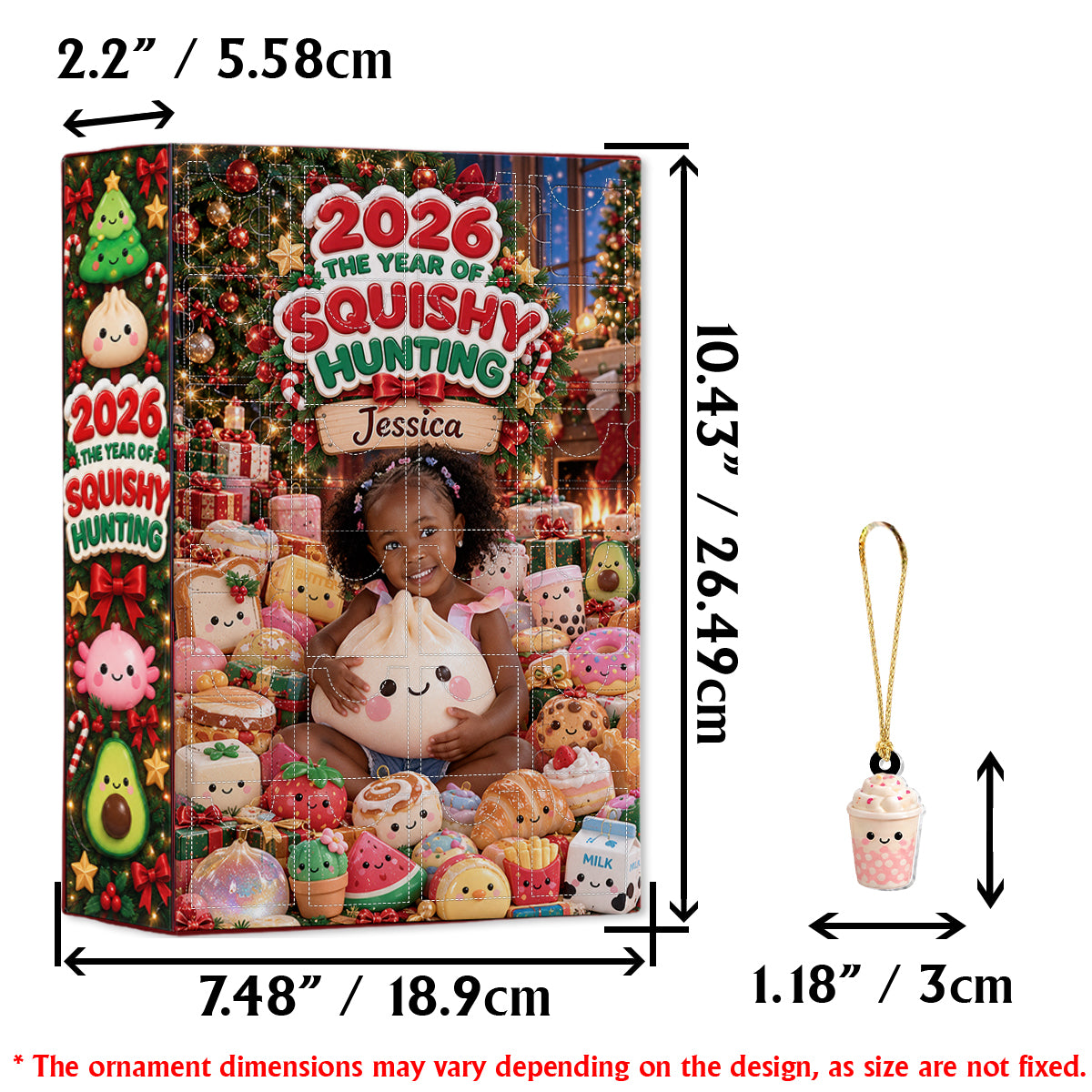 The Year Of Squishy Hunting - Personalized Kid Advent Calendar With Ornaments