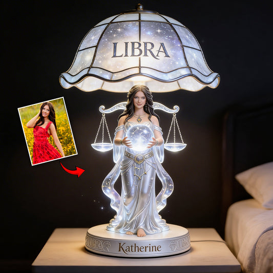 Individuell gestaltbare LED-Nachtleuchte im Sternzeichen-Stil mit Foto – Selbstliebe-Nachtlicht aus Acryl