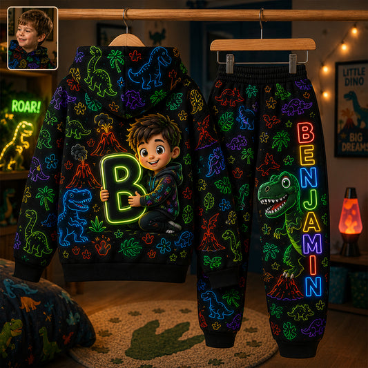 Neon Stil Geschenk für Kinder - Personalisierter Kinder Hoodie & Jogginghose