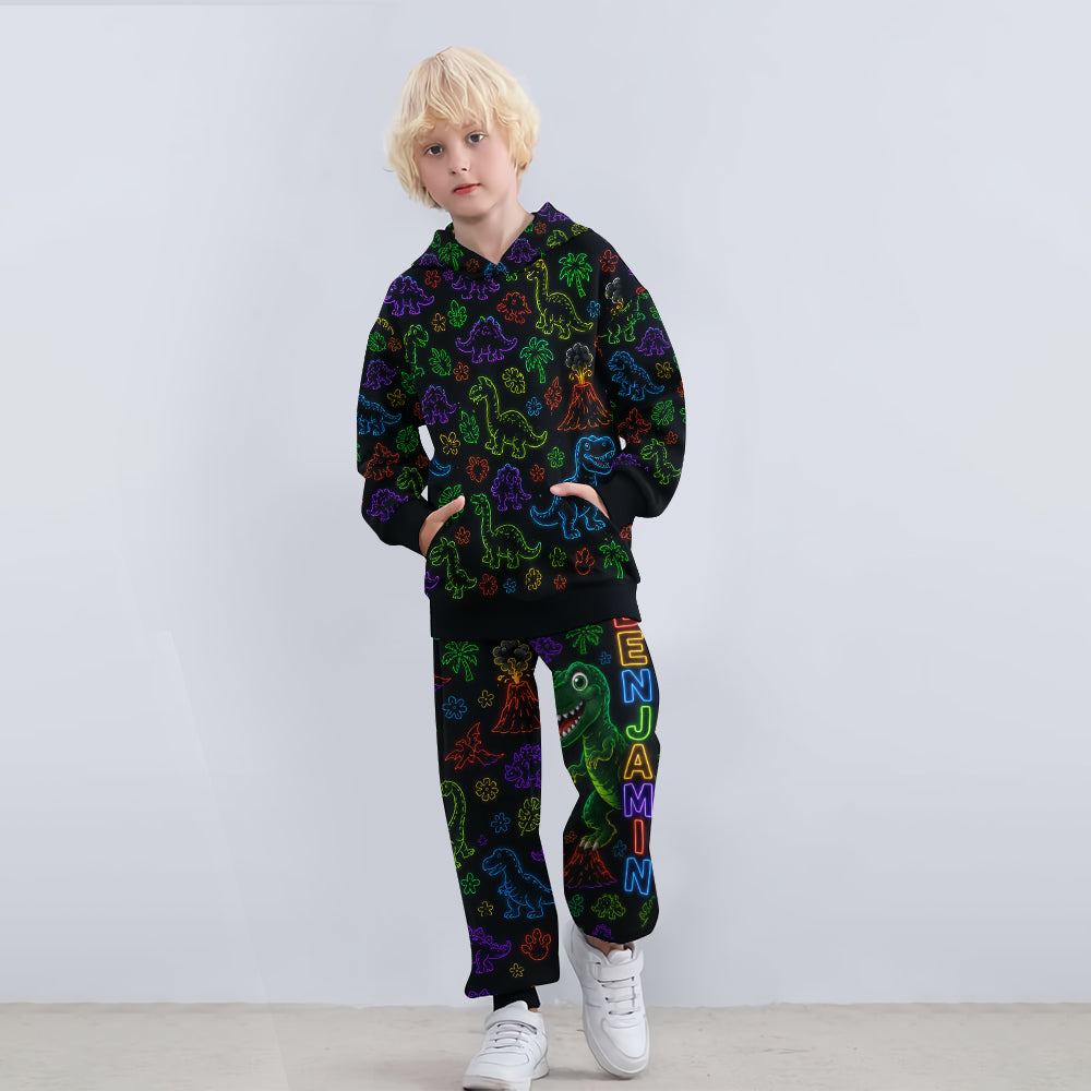 Cadeau de Style Néon pour Enfants - Sweat à Capuche & Pantalon de Jogging Personnalisés