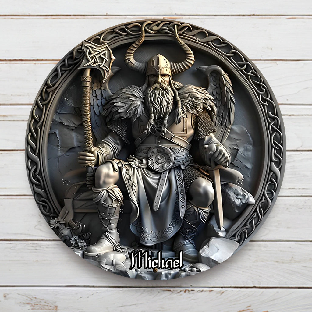 Wikinger – Personalisiertes rundes Wikinger-Metallschild