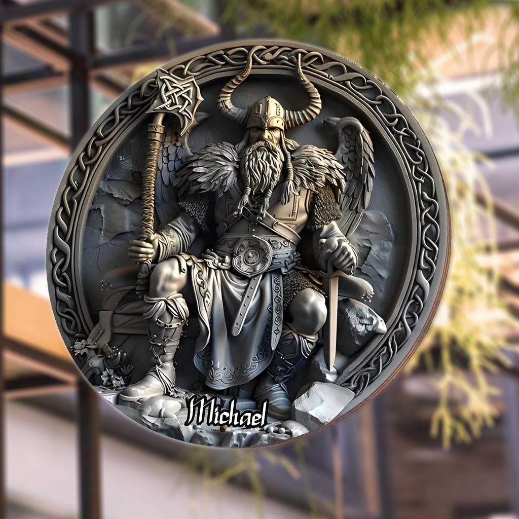 Wikinger – Personalisiertes rundes Wikinger-Metallschild