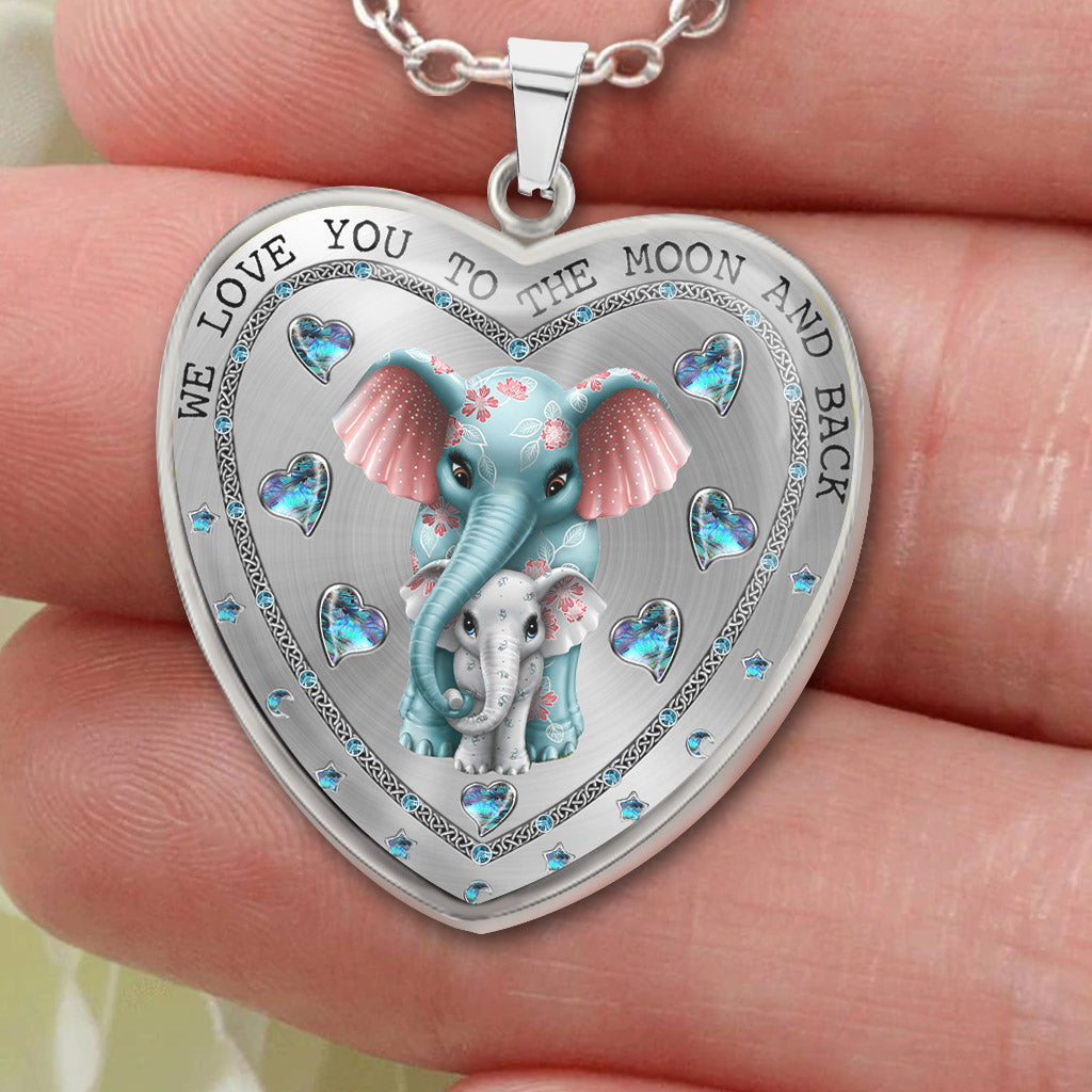 Bis zum Mond und zurück – Geschenk für Oma, Mama, Tante – Personalisierte Herzanhänger-Halskette