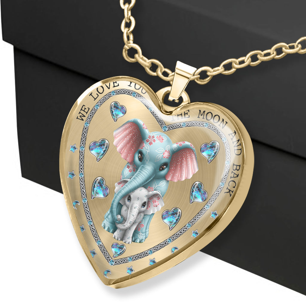 Bis zum Mond und zurück – Geschenk für Oma, Mama, Tante – Personalisierte Herzanhänger-Halskette