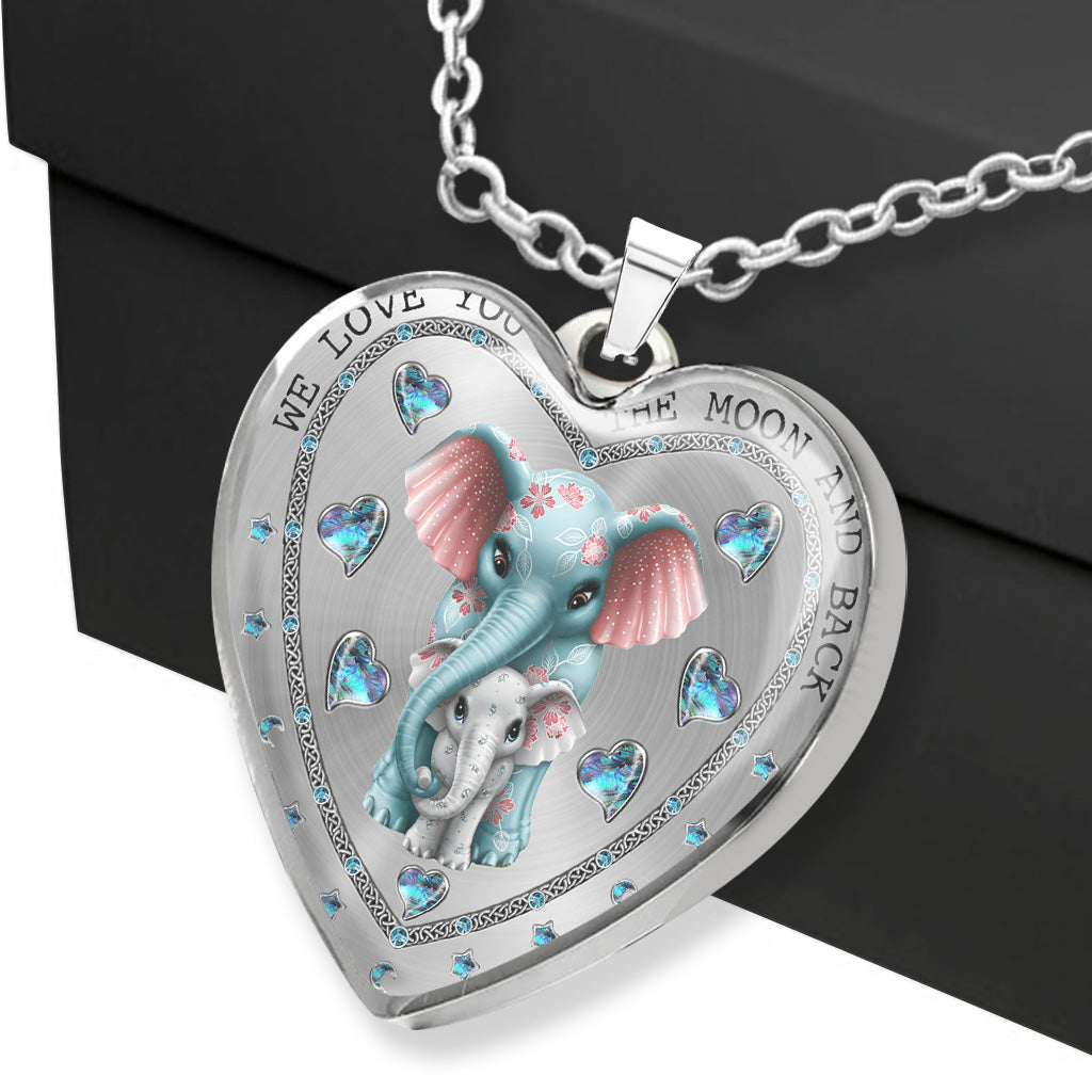 Bis zum Mond und zurück – Geschenk für Oma, Mama, Tante – Personalisierte Herzanhänger-Halskette
