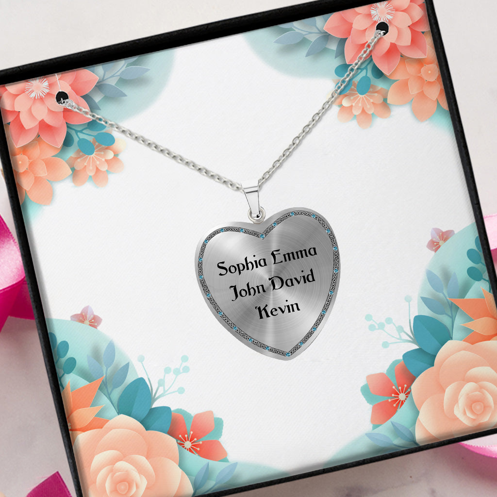 Bis zum Mond und zurück – Geschenk für Oma, Mama, Tante – Personalisierte Herzanhänger-Halskette