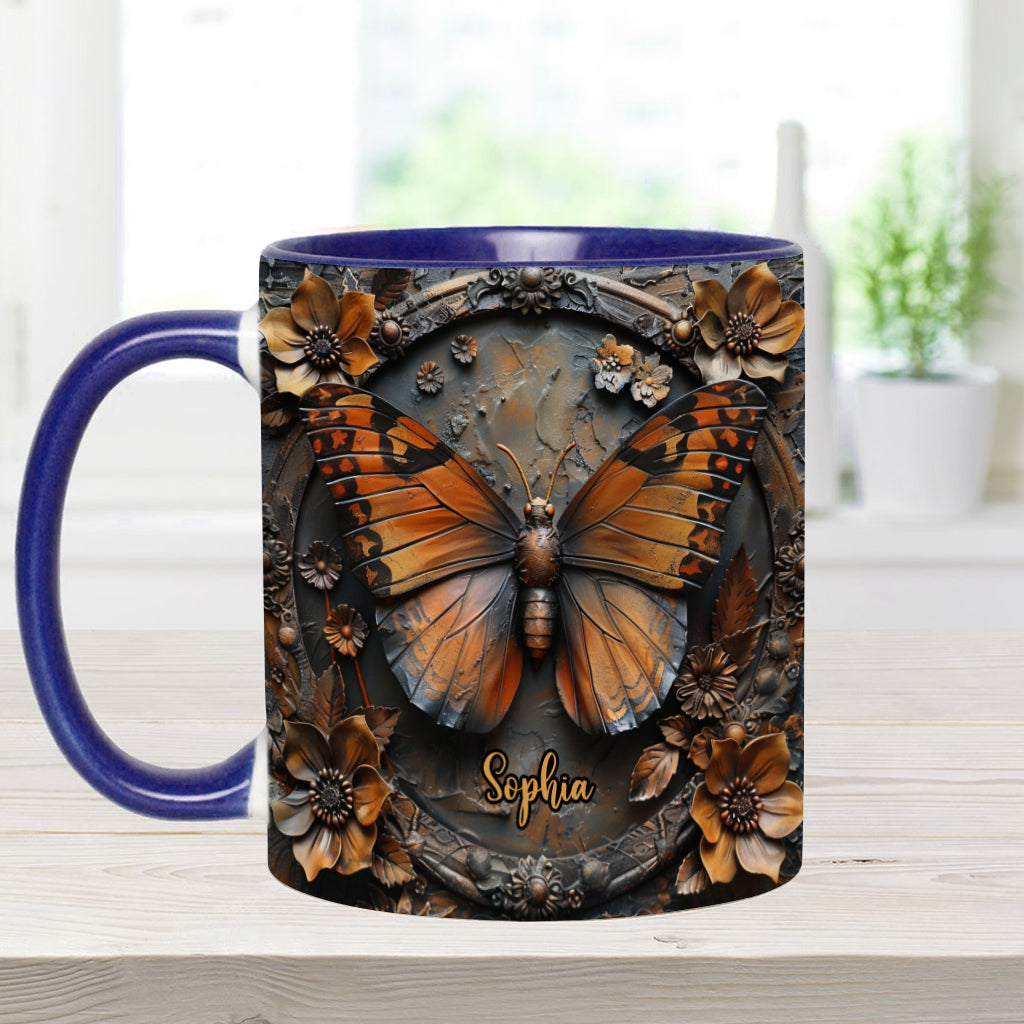 Wunderschöne Monarchfalter-Tasse mit personalisiertem Schmetterlingsmotiv