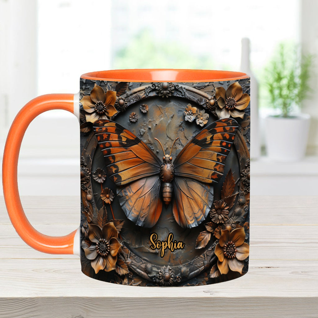 Wunderschöne Monarchfalter-Tasse mit personalisiertem Schmetterlingsmotiv