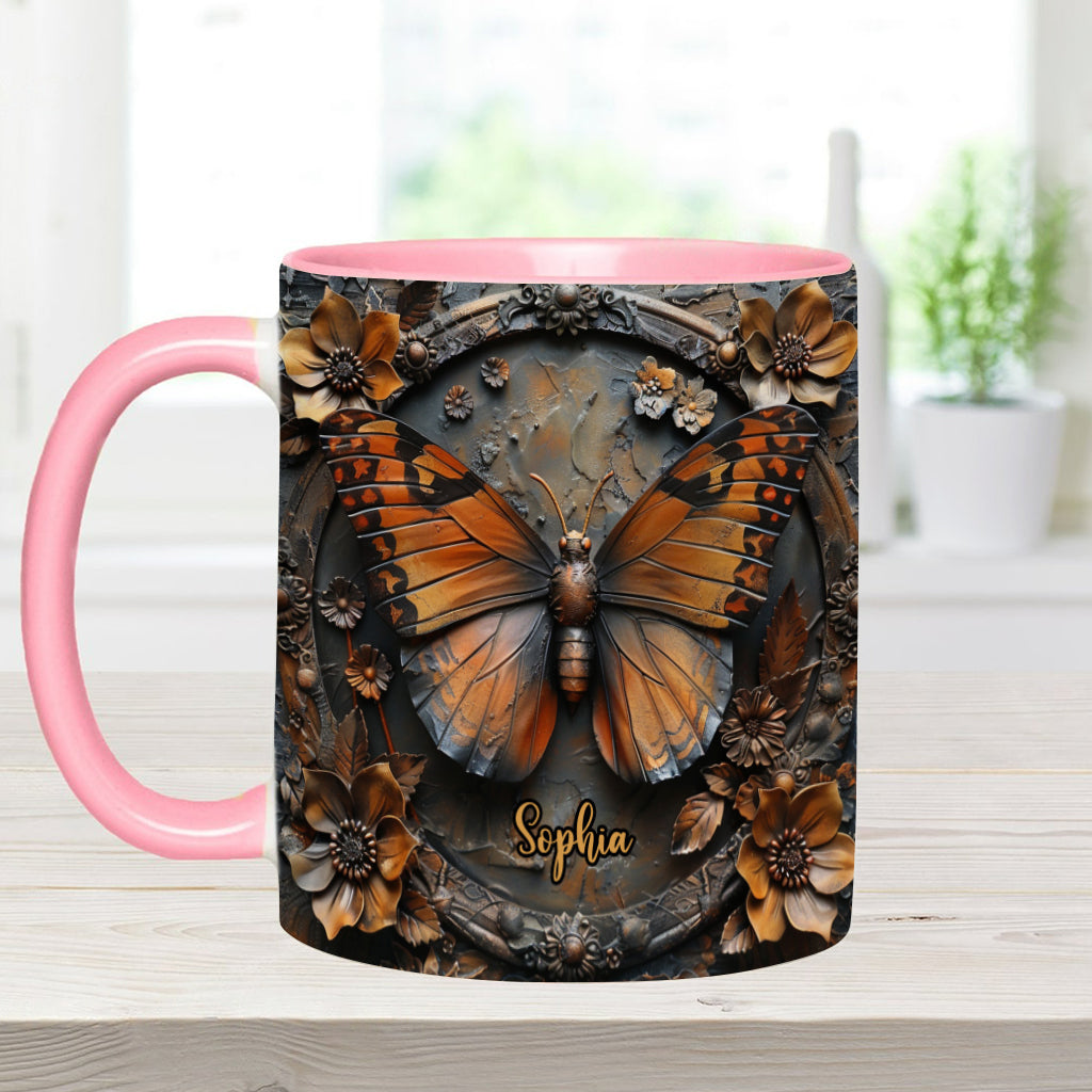 Wunderschöne Monarchfalter-Tasse mit personalisiertem Schmetterlingsmotiv