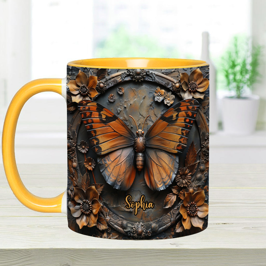 Wunderschöne Monarchfalter-Tasse mit personalisiertem Schmetterlingsmotiv