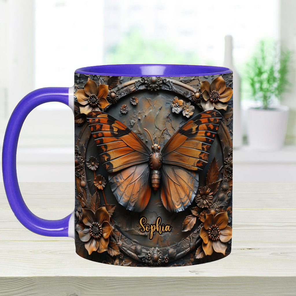 Wunderschöne Monarchfalter-Tasse mit personalisiertem Schmetterlingsmotiv
