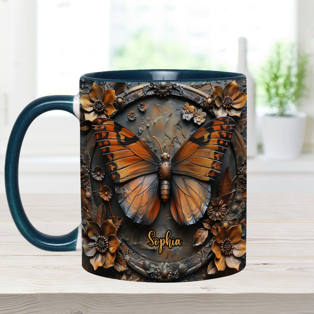 Wunderschöne Monarchfalter-Tasse mit personalisiertem Schmetterlingsmotiv