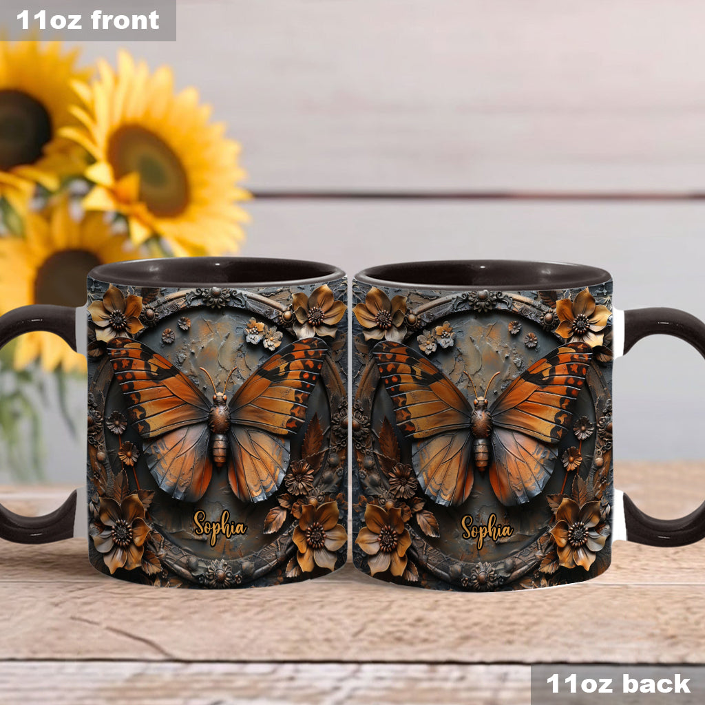 Wunderschöne Monarchfalter-Tasse mit personalisiertem Schmetterlingsmotiv