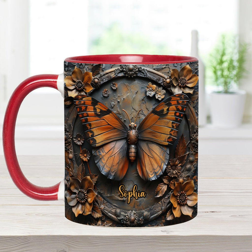 Wunderschöne Monarchfalter-Tasse mit personalisiertem Schmetterlingsmotiv
