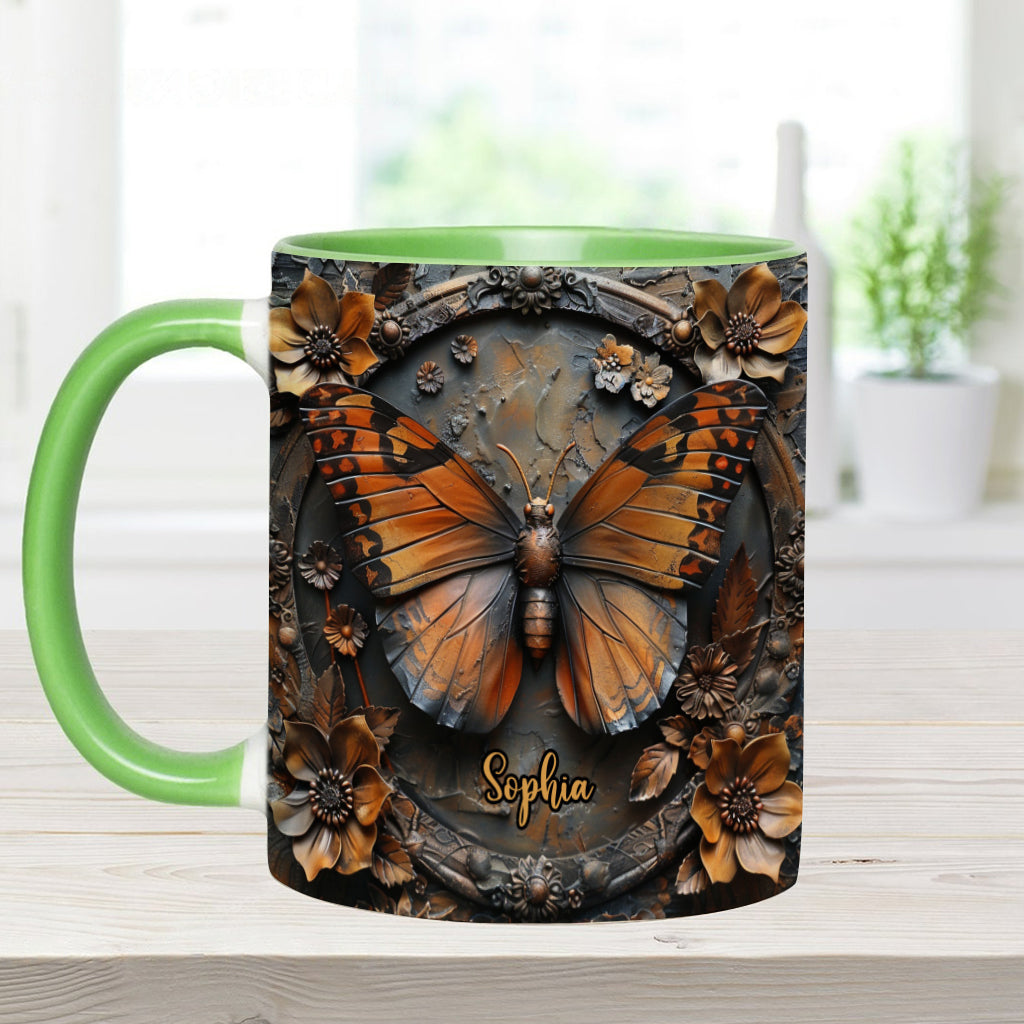 Wunderschöne Monarchfalter-Tasse mit personalisiertem Schmetterlingsmotiv