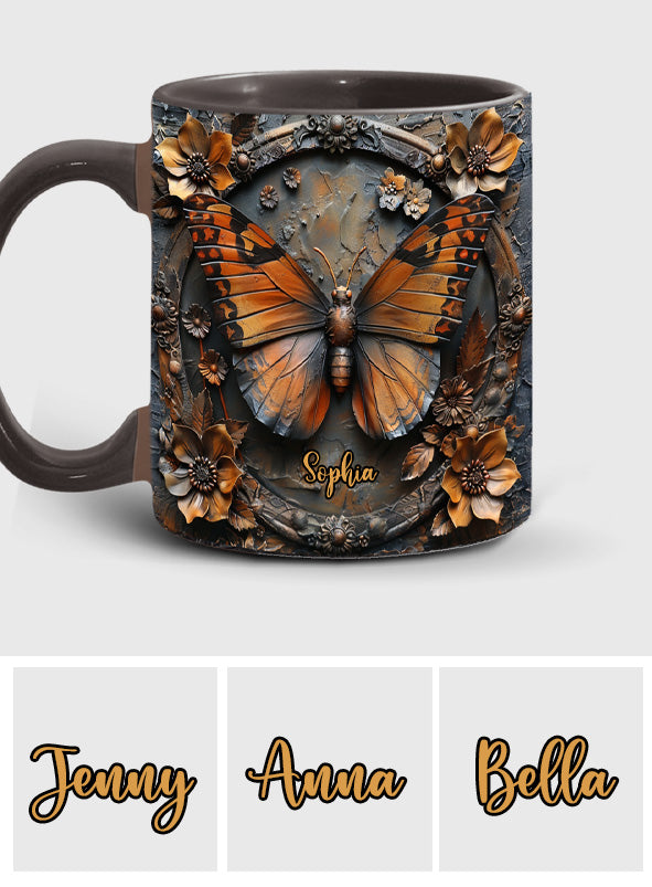 Wunderschöne Monarchfalter-Tasse mit personalisiertem Schmetterlingsmotiv