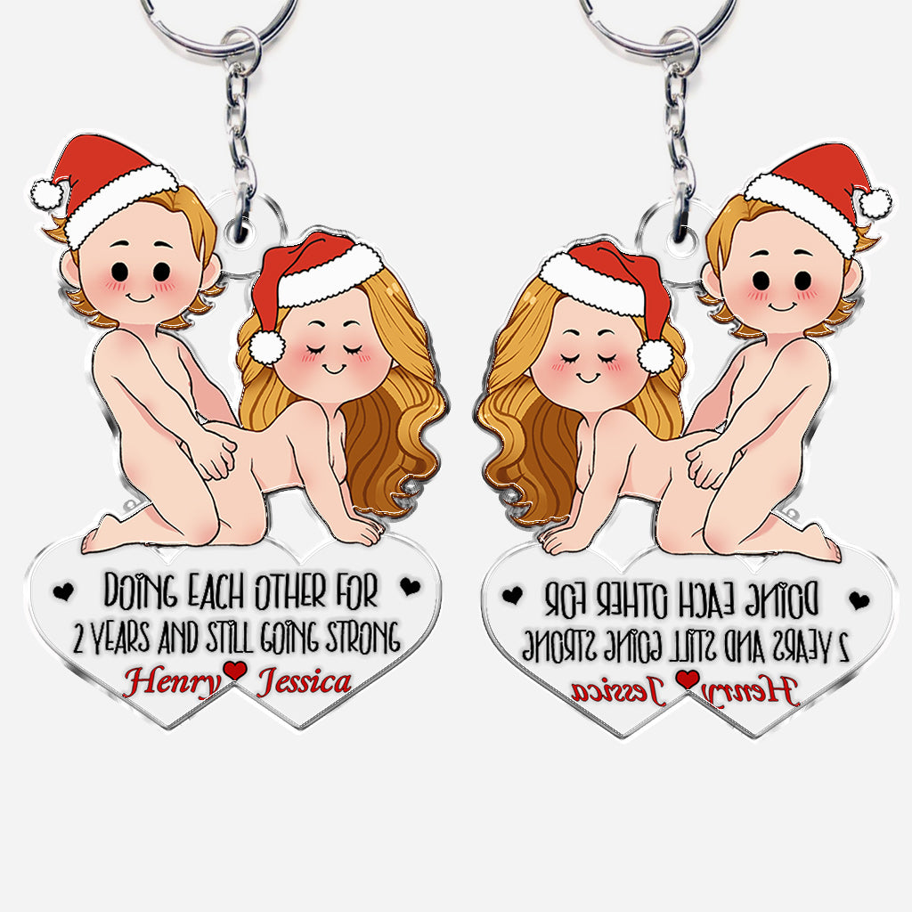 Doing Each Other - Personalized Couple Custom Shaped Keychain