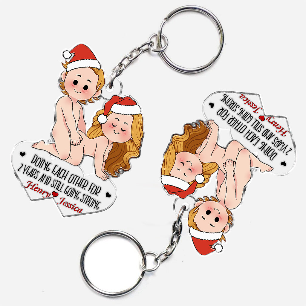 Doing Each Other - Personalized Couple Custom Shaped Keychain