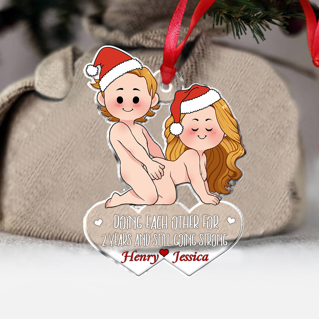 Doing Each Other - Personalized Couple Custom Shaped Ornament