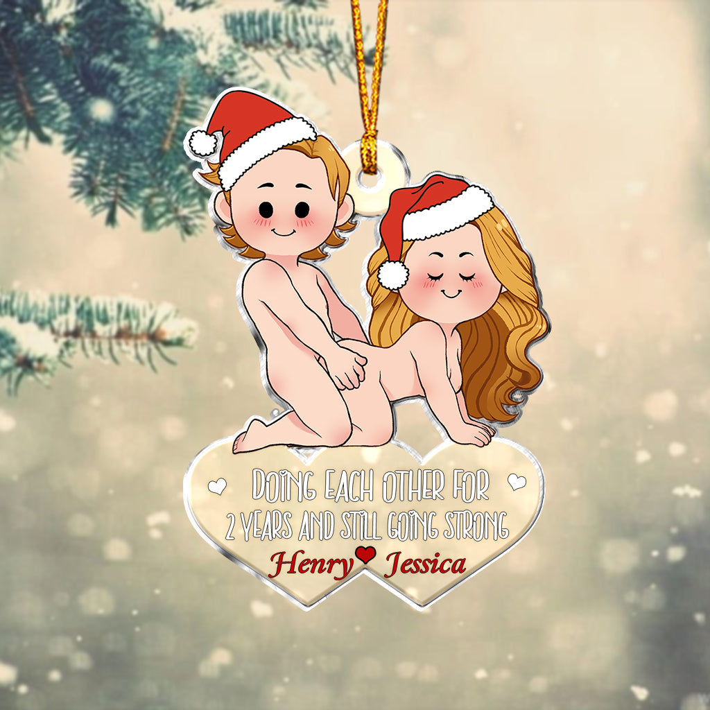 Doing Each Other - Personalized Couple Custom Shaped Ornament