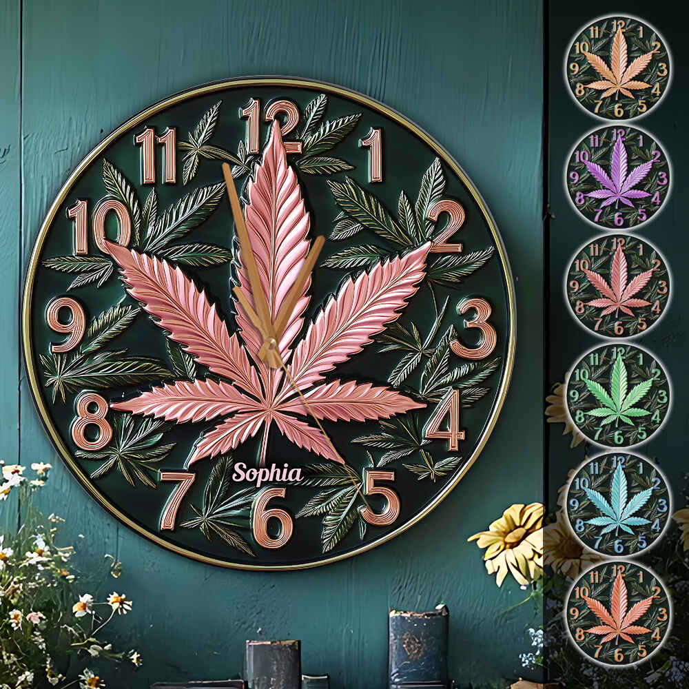 Il est 420 quelque part - Horloge murale personnalisée sur le thème du cannabis