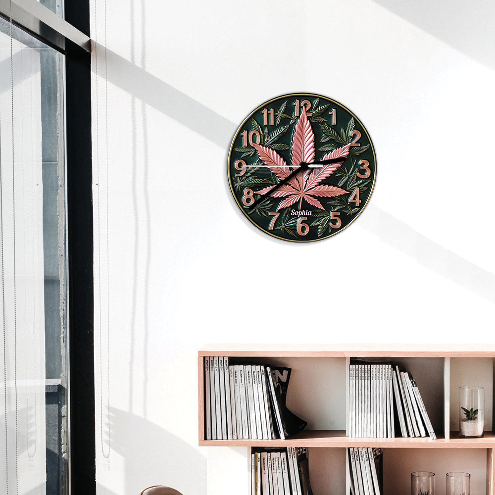Il est 420 quelque part - Horloge murale personnalisée sur le thème du cannabis