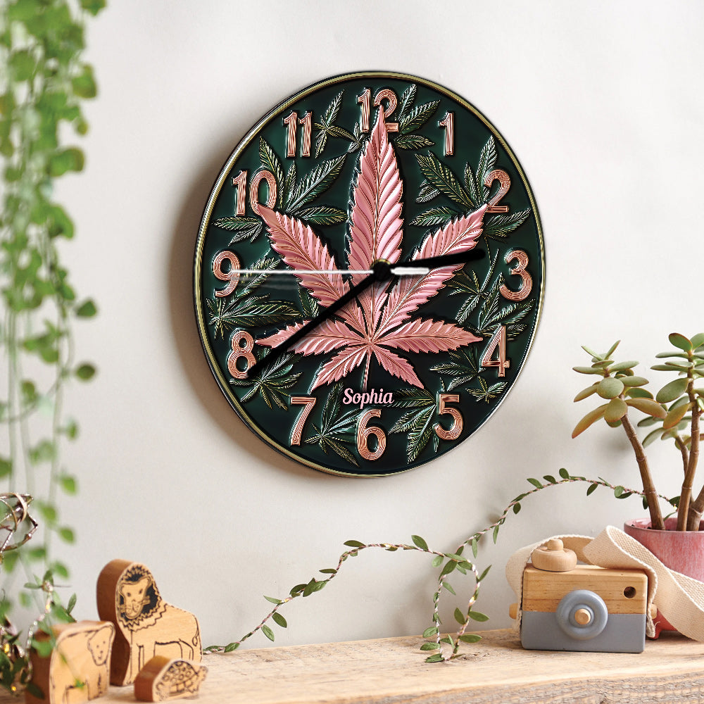 Il est 420 quelque part - Horloge murale personnalisée sur le thème du cannabis