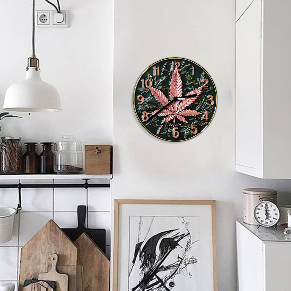 Il est 420 quelque part - Horloge murale personnalisée sur le thème du cannabis