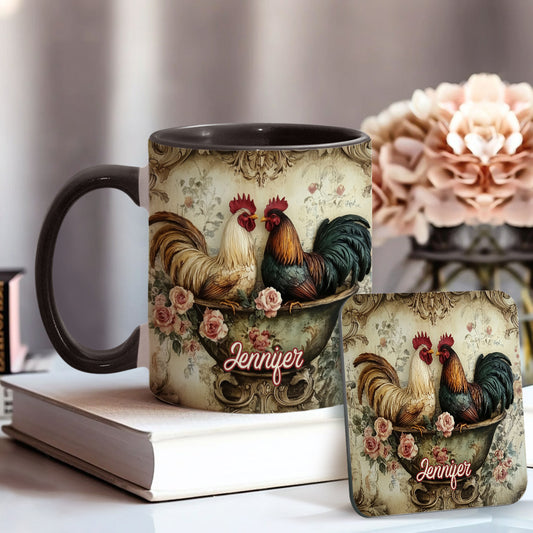 Liebe Hahn - Personalisierte Tasse mit Bauernmotiv