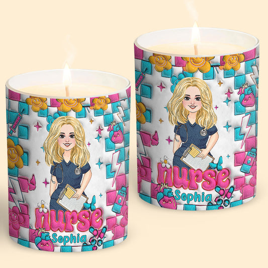 Nurse Life - Personalized Nurse Candle With Wooden Lid