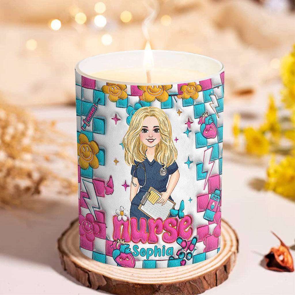 Nurse Life - Personalized Nurse Candle With Wooden Lid