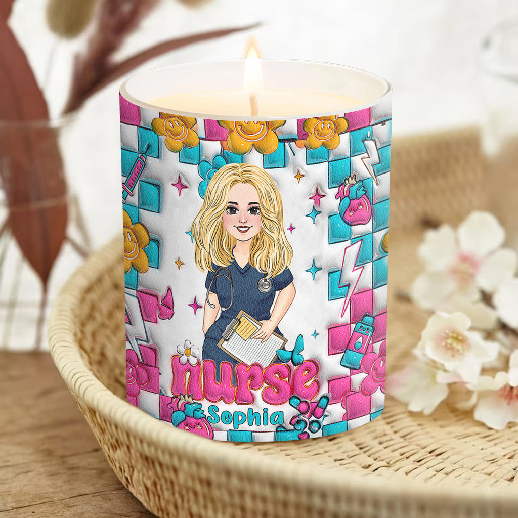 Nurse Life - Personalized Nurse Candle With Wooden Lid