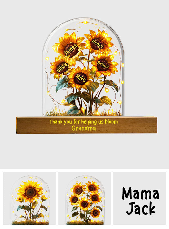 Grandma's Sunflower Garden - Personalized Mother Shaped Led Night Light