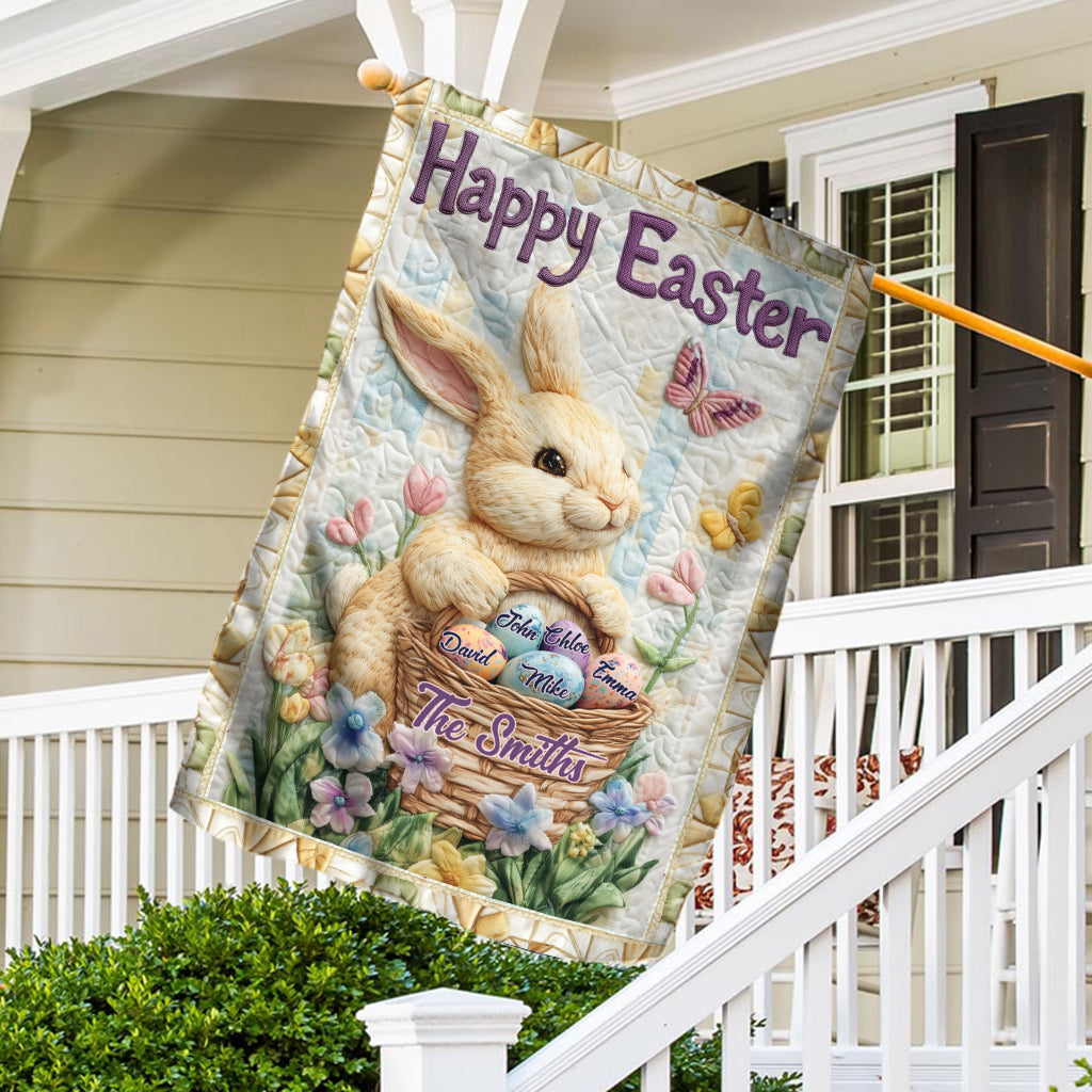Joyeuses Pâques - Drapeau de maison familial personnalisé
