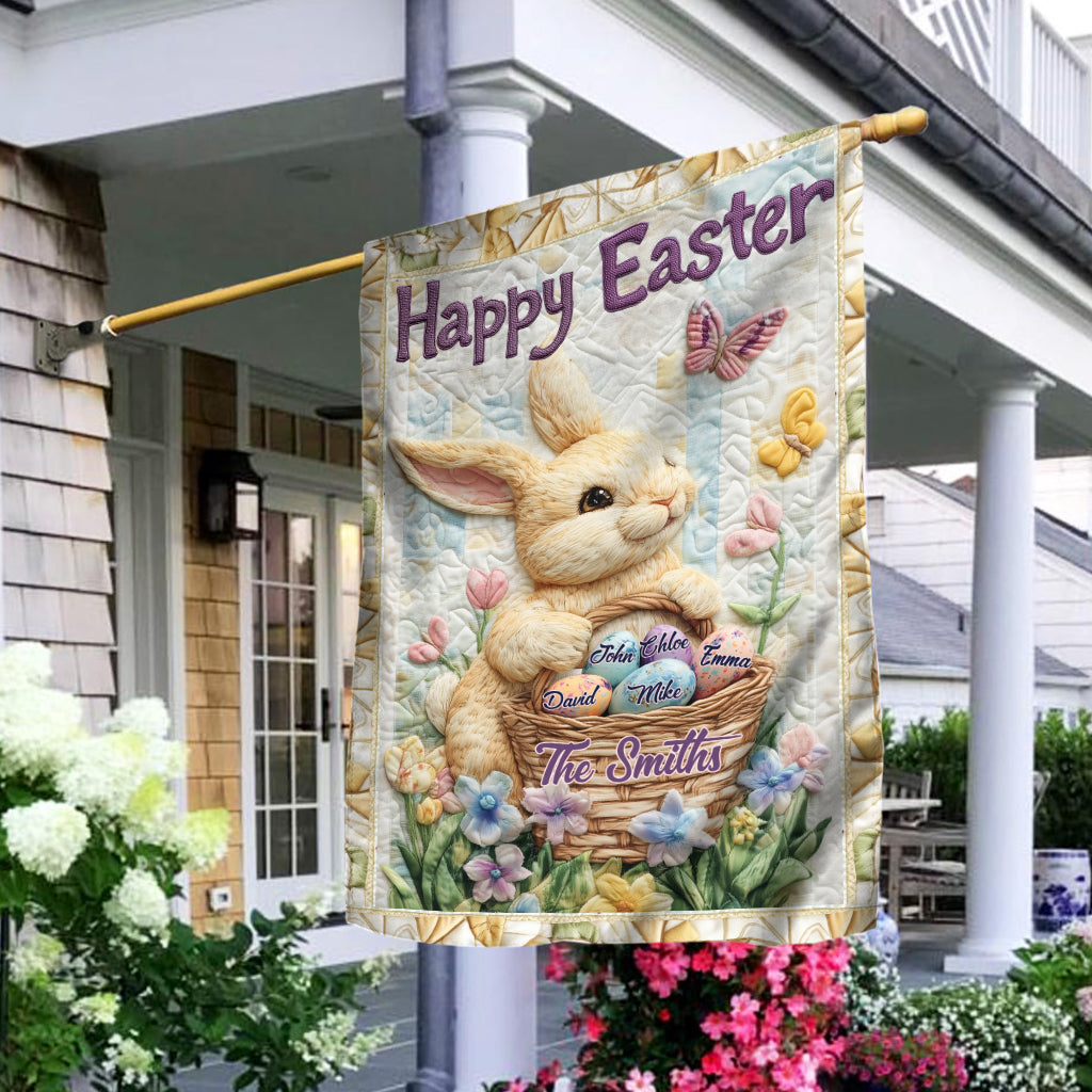 Joyeuses Pâques - Drapeau de maison familial personnalisé