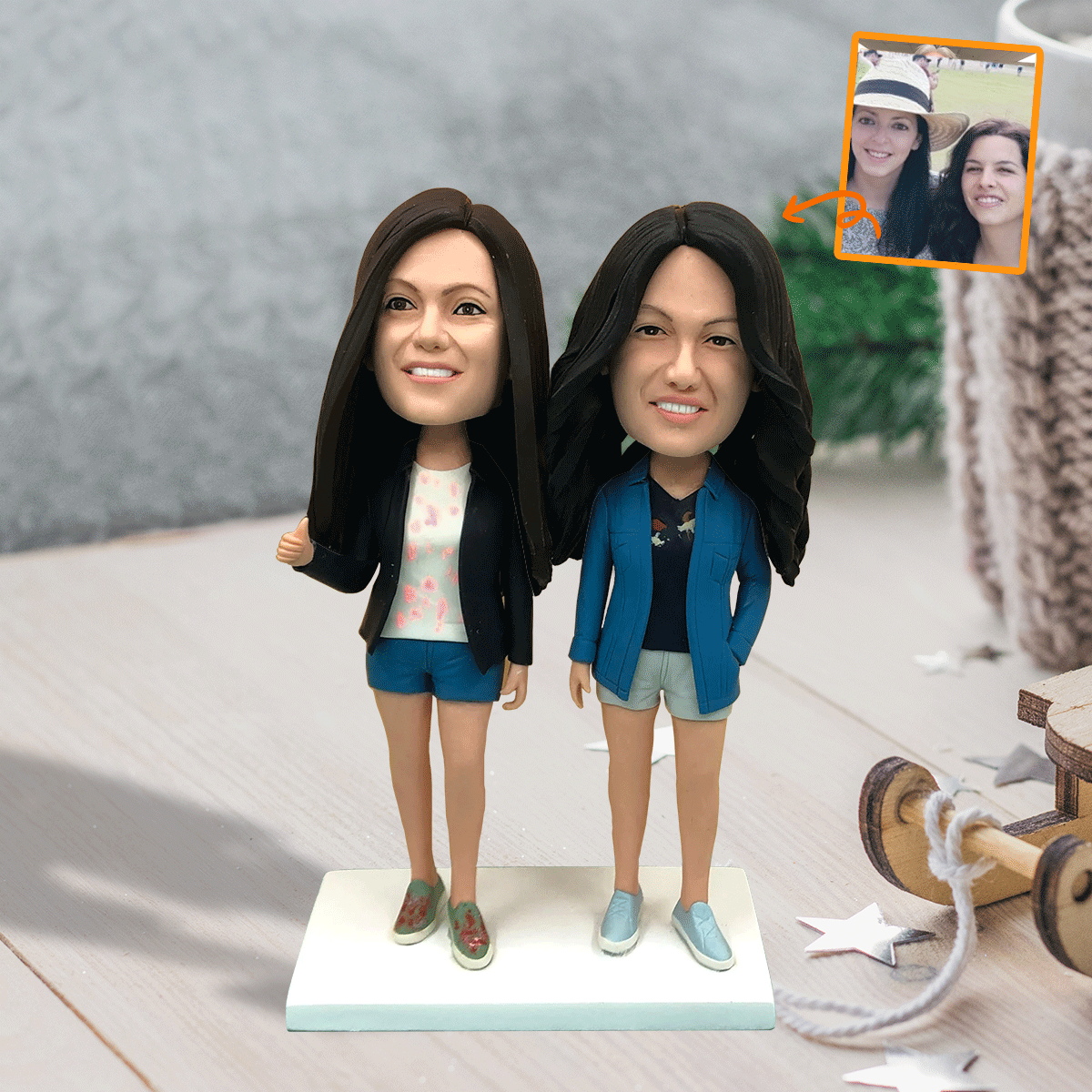 Individuelle Figur – Personalisierte Geschwister-Wackelkopffigur