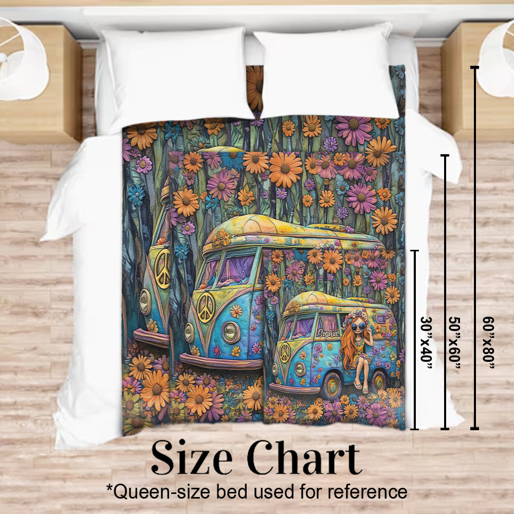 Fantastischer Wohnwagen – personalisierte Hippie-Decke