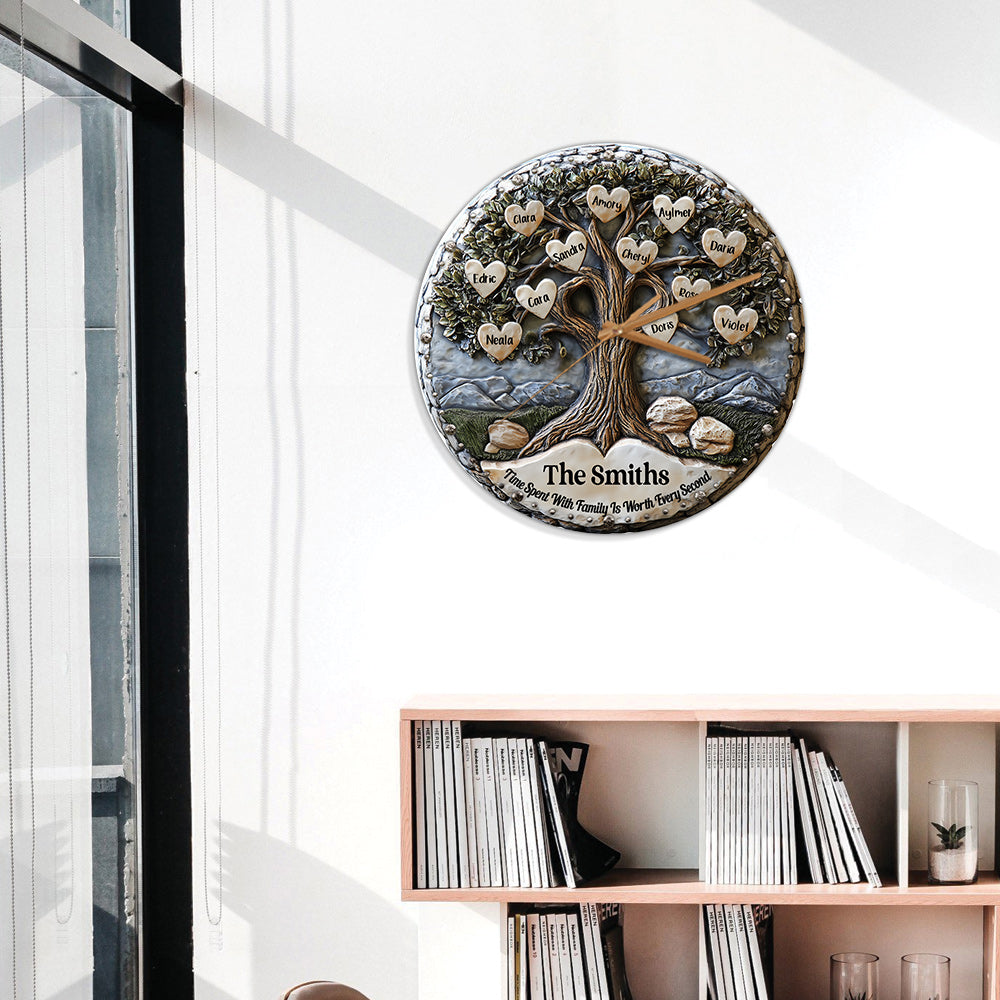 Chaque seconde passée en famille est précieuse - Horloge murale familiale personnalisée