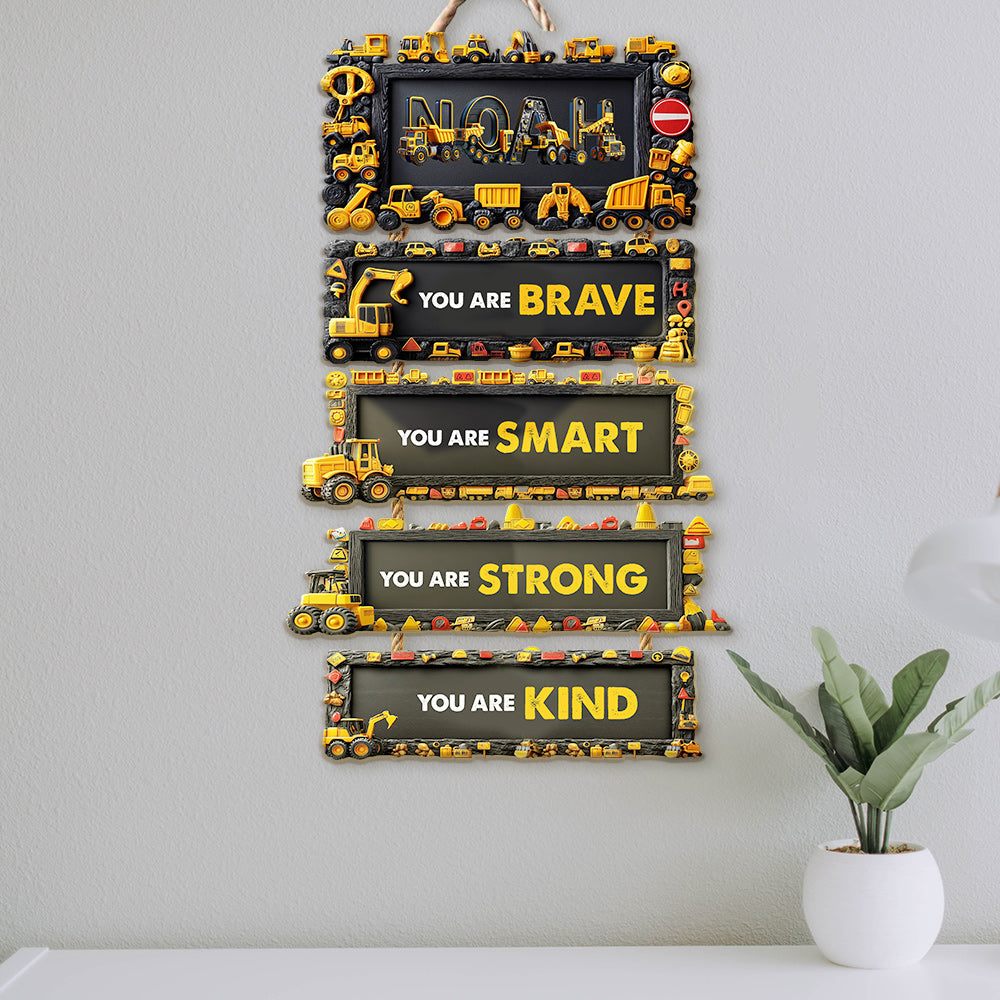 Tu es courageux, tu es intelligent - Panneau personnalisé en bois de palette pour enfant