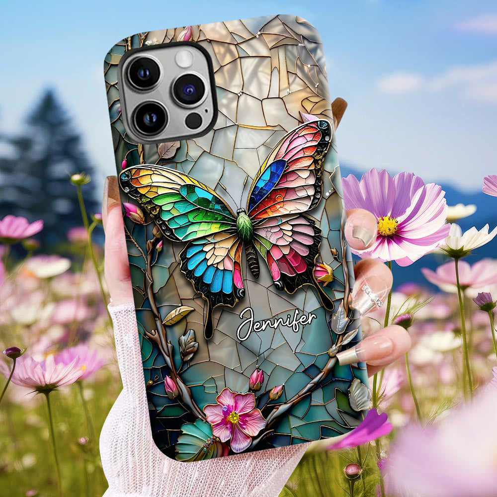 Schmetterlinge lieben – Personalisierte Handyhülle mit Schmetterlingsmotiv