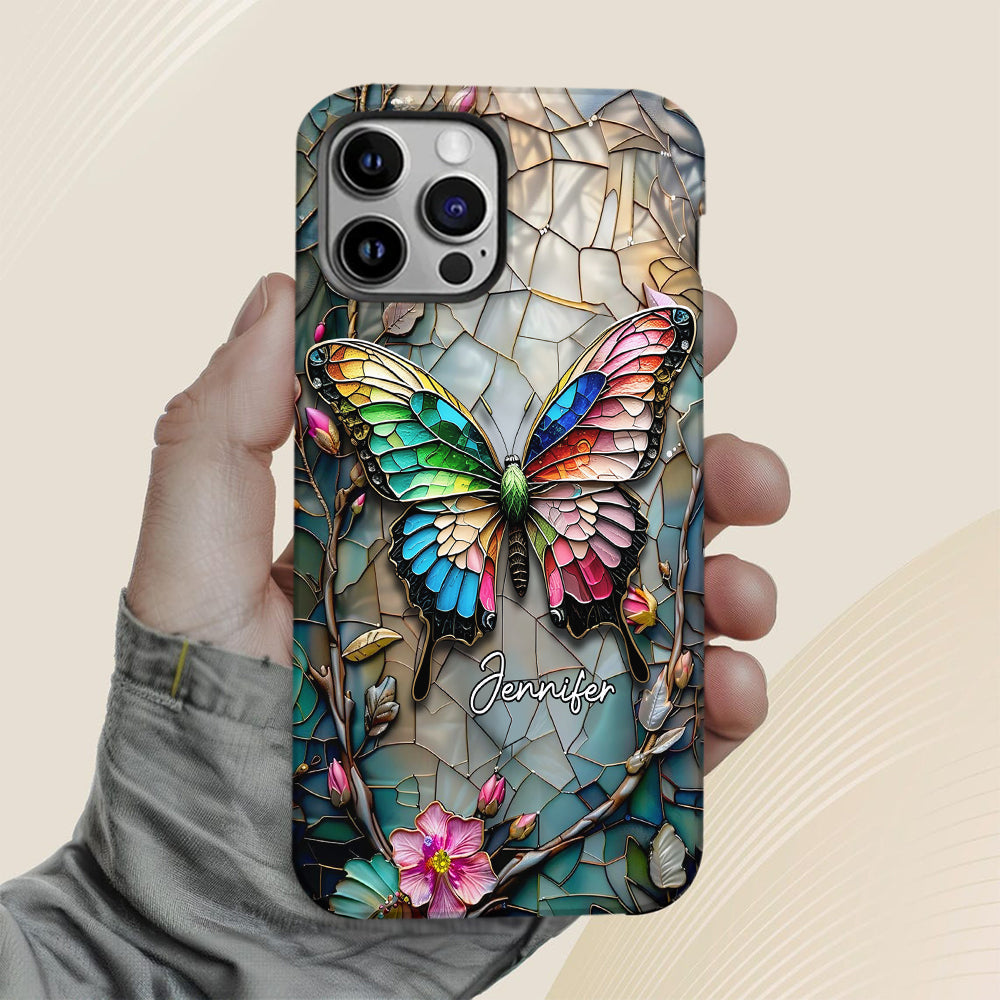 Schmetterlinge lieben – Personalisierte Handyhülle mit Schmetterlingsmotiv