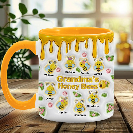 Grandma's Honey Bees - Personalized Grandma Accent Mug
