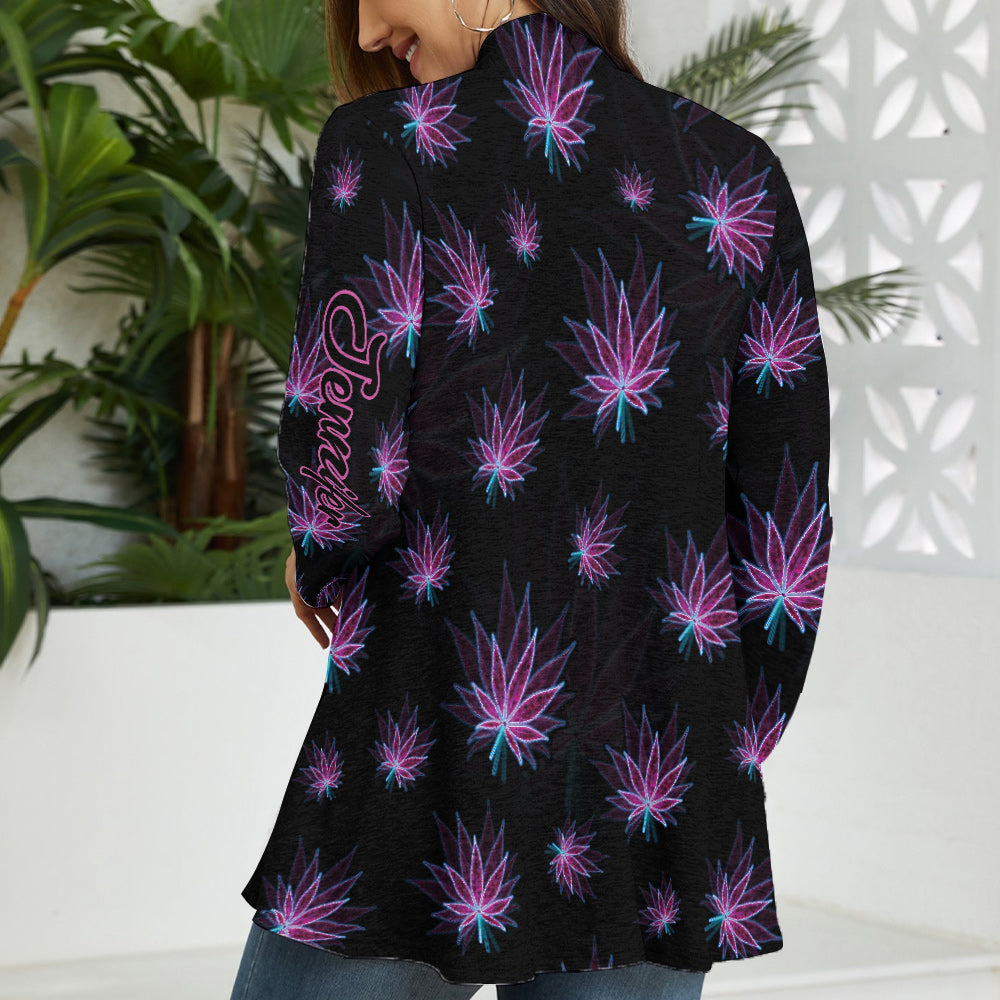 Atemberaubendes Blatt - Personalisierter Weed-Cardigan