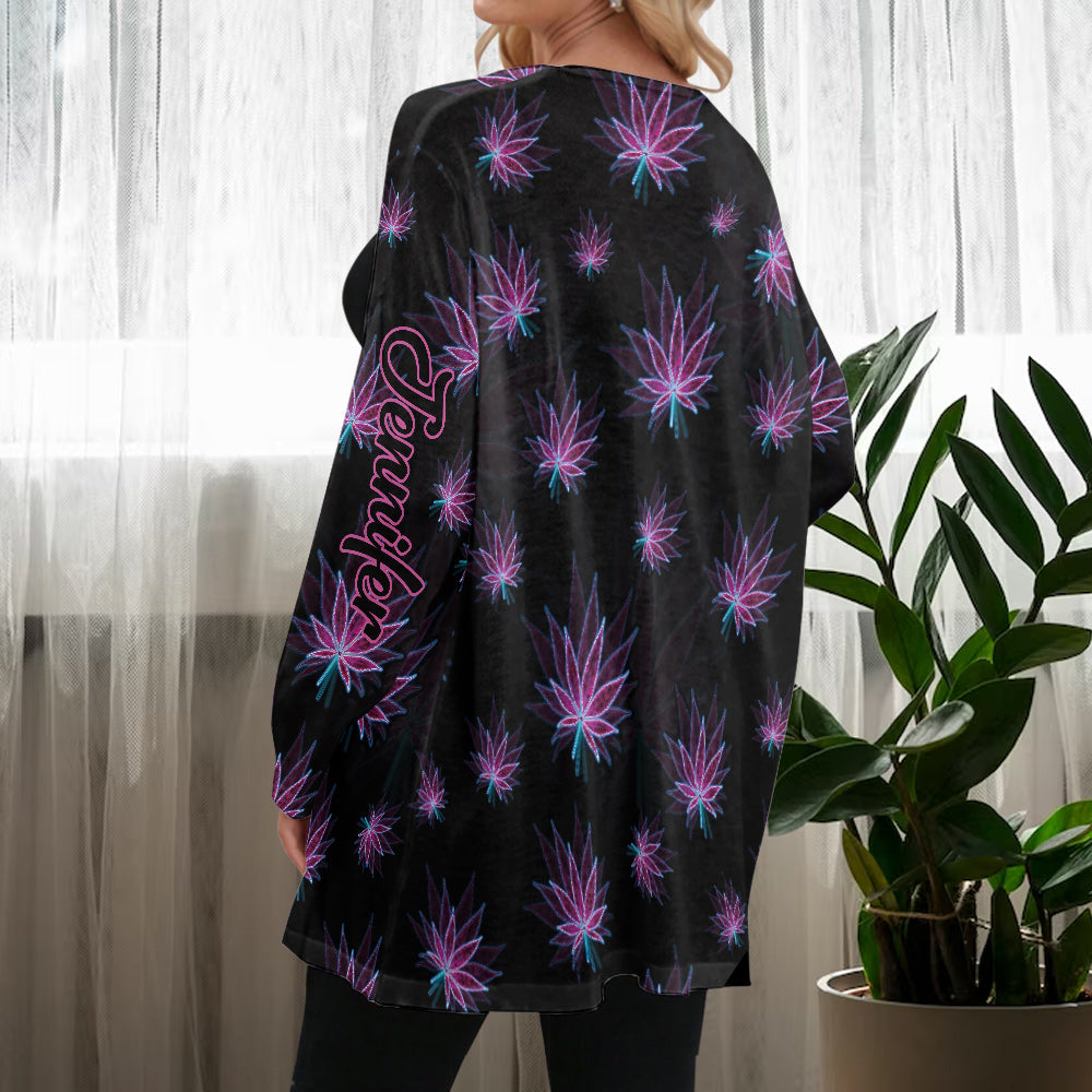 Atemberaubendes Blatt - Personalisierter Weed-Cardigan