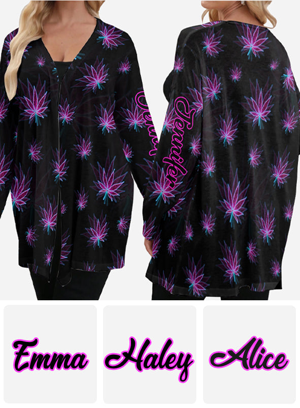 Atemberaubendes Blatt - Personalisierter Weed-Cardigan