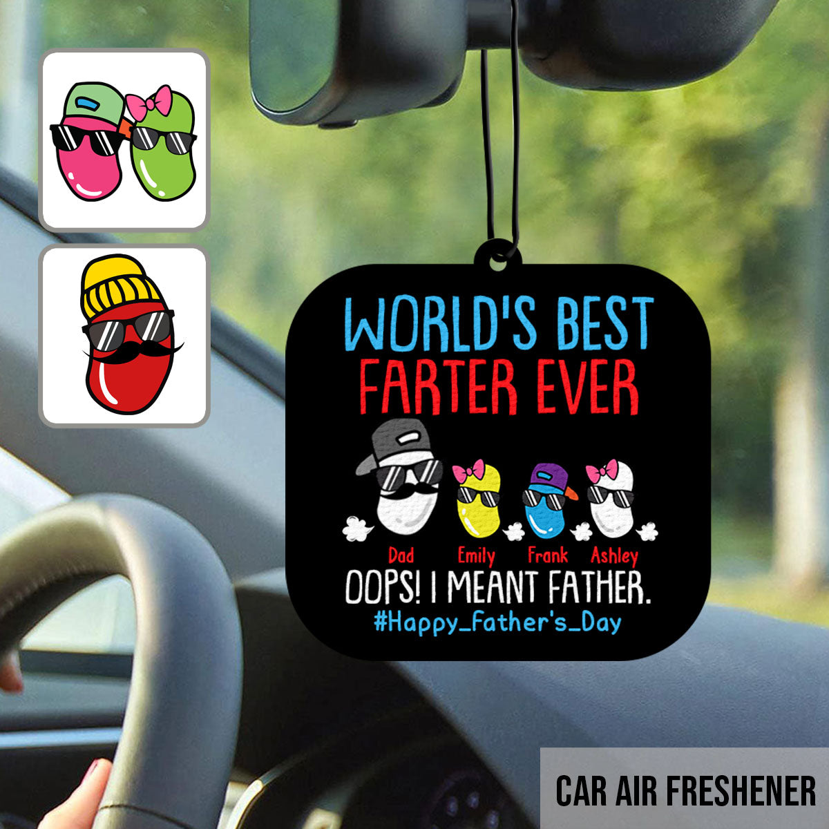 World's Best Farter Funny Beans - Personalized Father Square Air Freshener