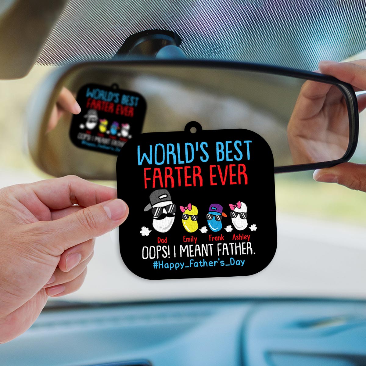 World's Best Farter Funny Beans - Personalized Father Square Air Freshener