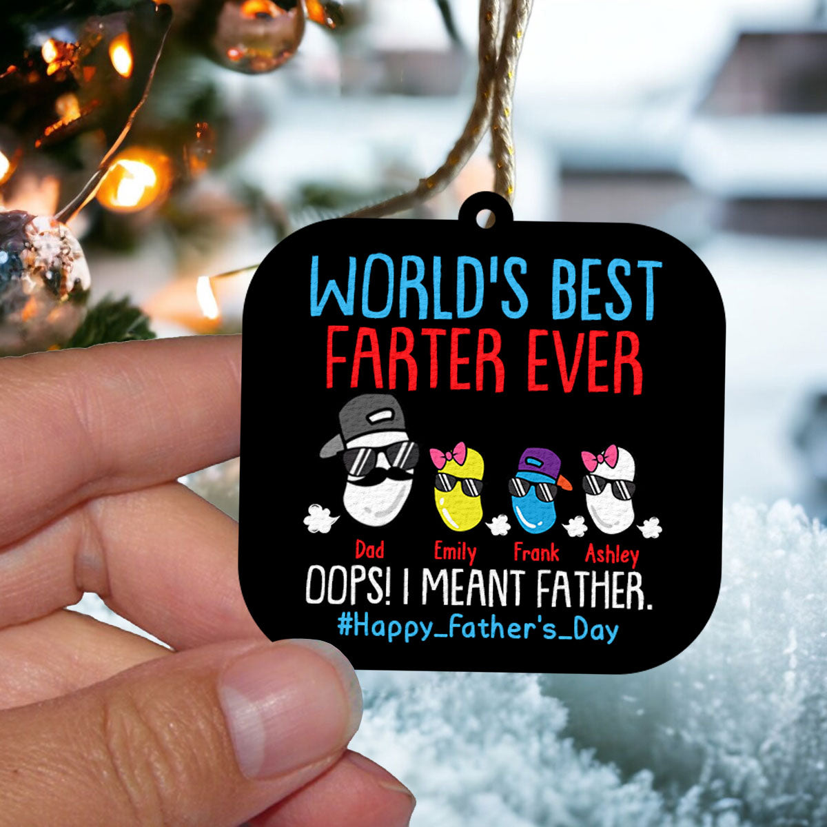 World's Best Farter Funny Beans - Personalized Father Square Air Freshener