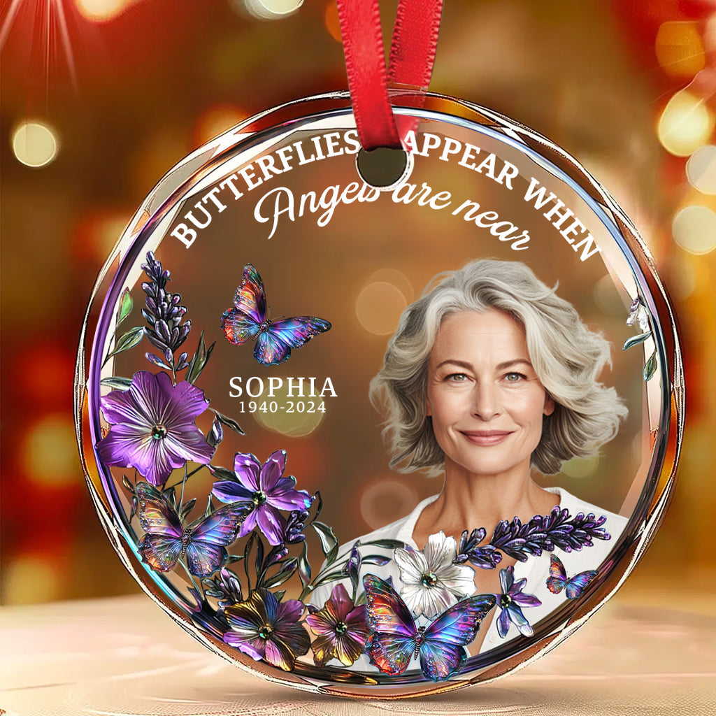 I'm Always With You - Personalized Memorial Round Shaped Glass Ornament